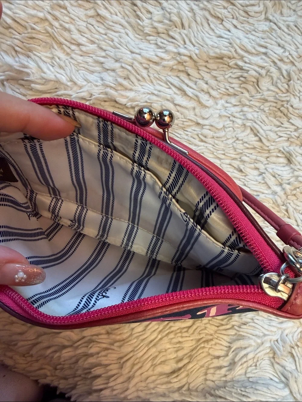 Coach Limited Edition Bonnie Cashin Wristlet Navy/Pink wristlet